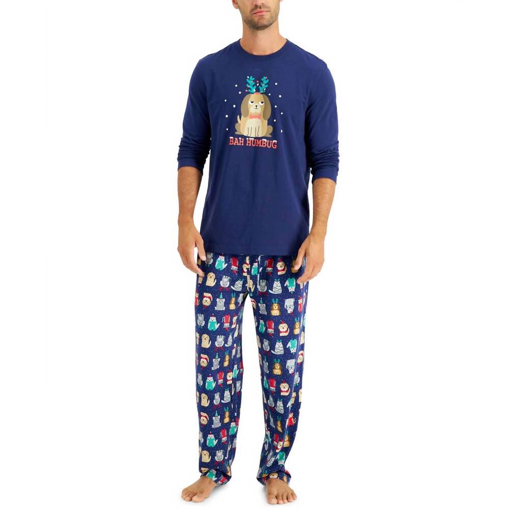 NEW FAMILY PJS sleepwear matching big & tall pajama set in bah humbug